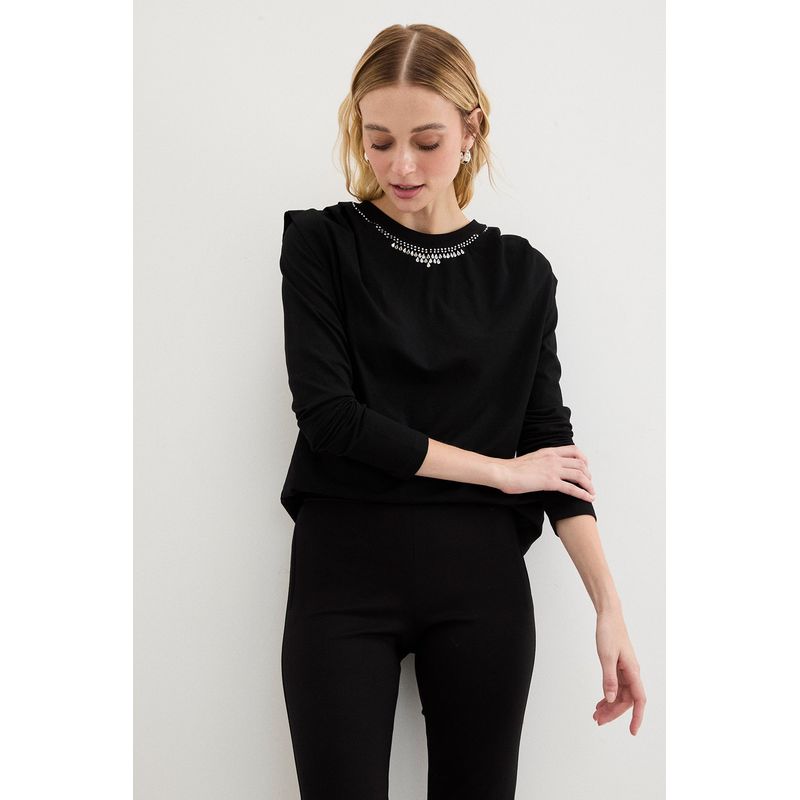 ASH - Polera Manga Larga Negro Mujer Ash