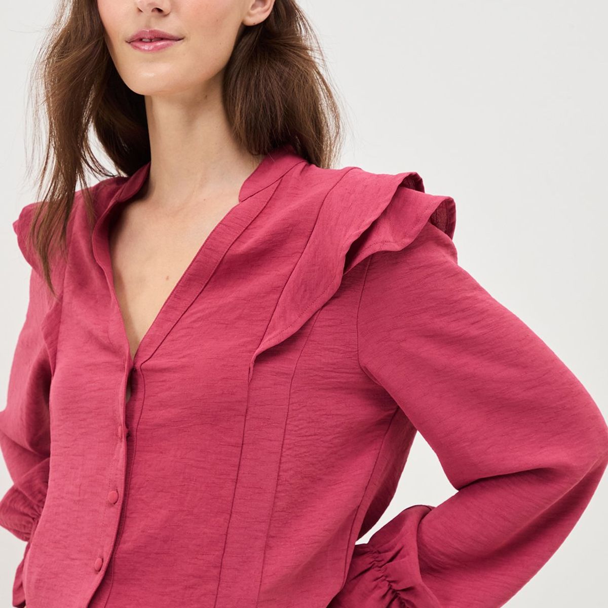 IO - Blusa Manga Larga Naranjo Mujer Io