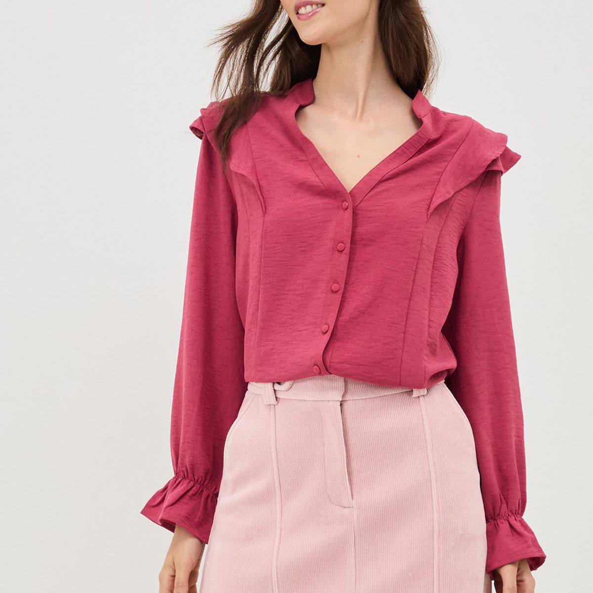 IO - Blusa Manga Larga Naranjo Mujer Io