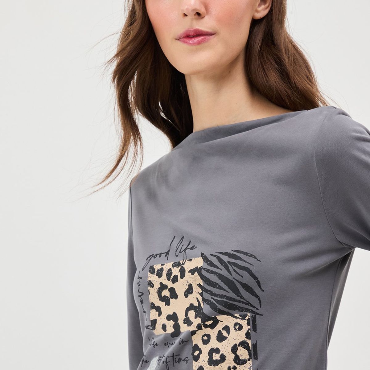 IO - Polera Manga Larga Gris Marengo Mujer Io