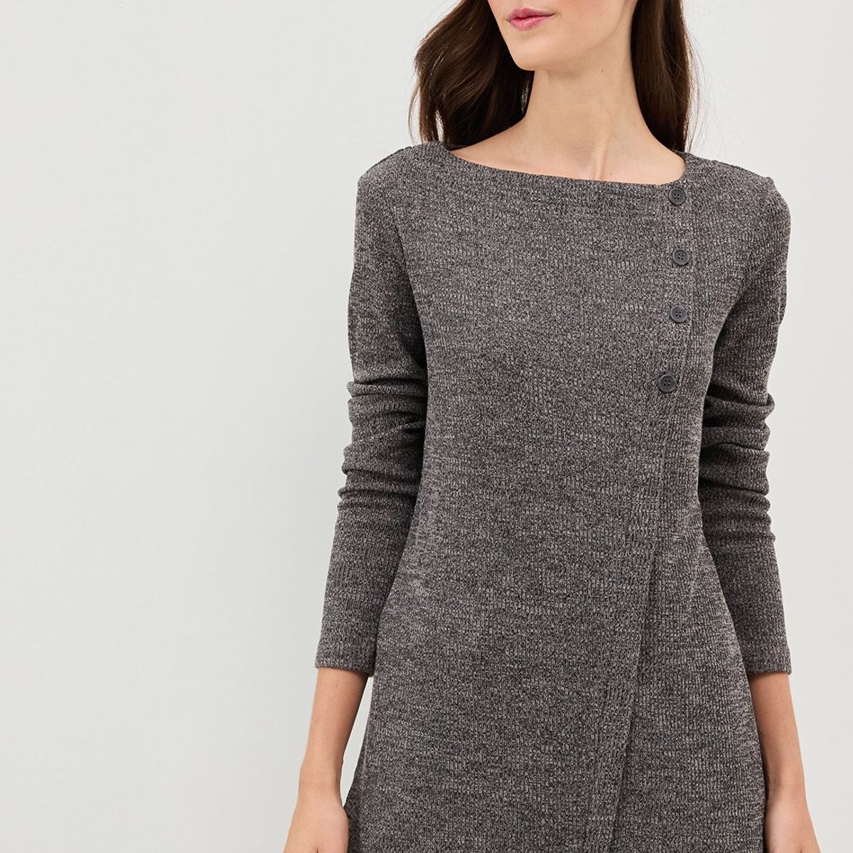 IO - Polera Manga Larga Gris Marengo Mujer Io