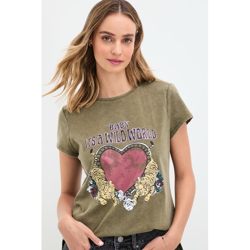 IO - Polera Manga Corta Verde Pistacho Mujer Io