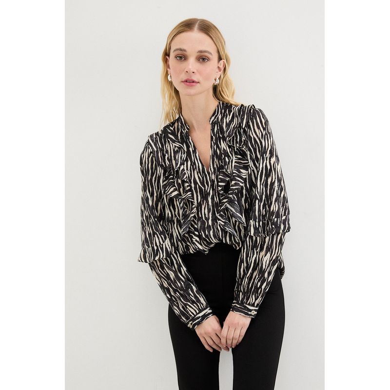 ASH - Blusa Manga Larga Negro Mujer Ash