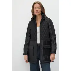 IO - Parka Lisa Negro Mujer