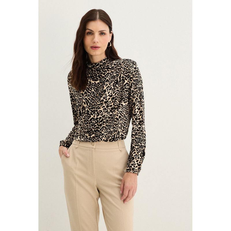 MA GRIFFE - Polera Manga Larga Beige Mujer Magriffe