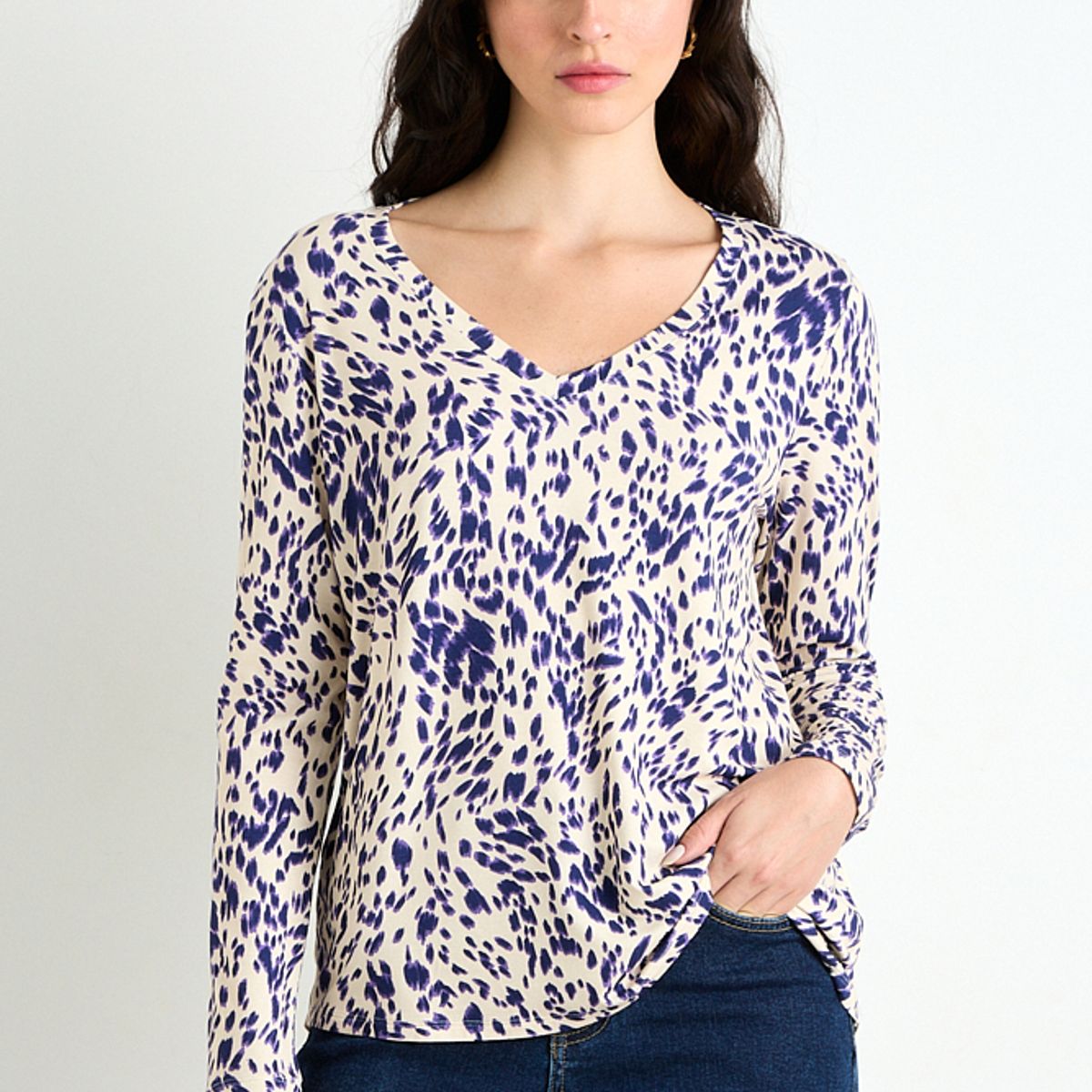 ASH - Polera Manga Larga Beige Mujer Ash