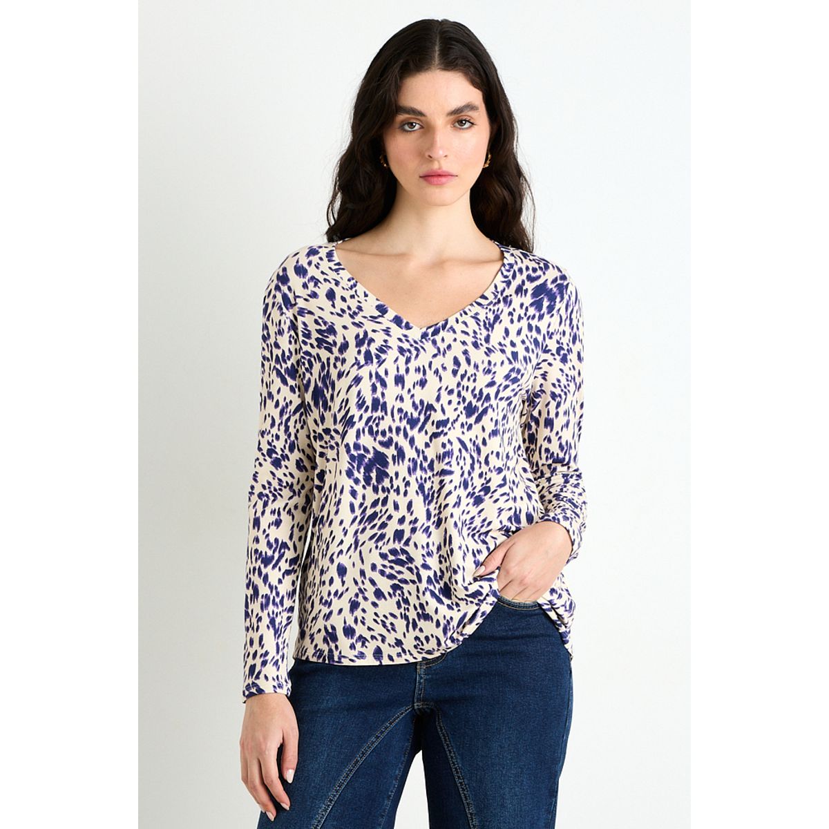 ASH - Polera Manga Larga Beige Mujer Ash