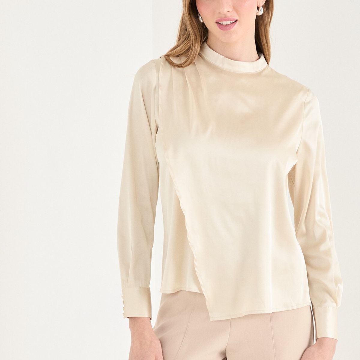 ASH - Polera Manga Larga Beige Mujer Ash