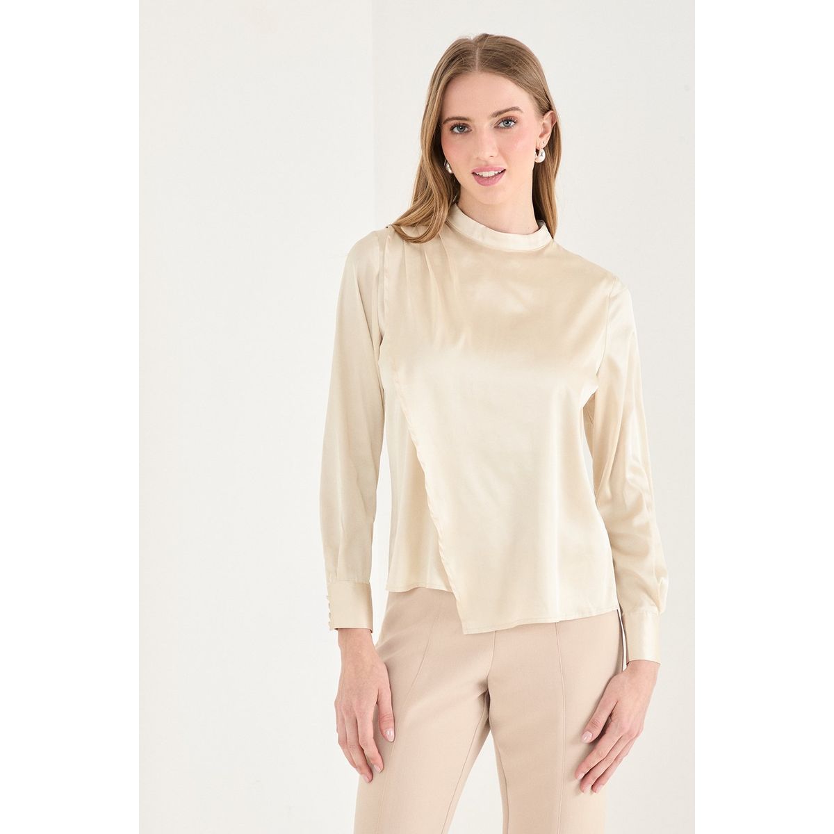 ASH - Polera Manga Larga Beige Mujer Ash
