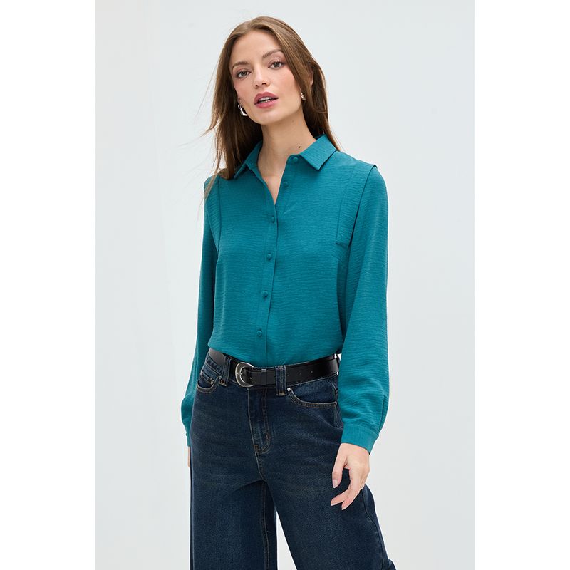 IO - Blusa Lisa Mujer Verde Oliva IO