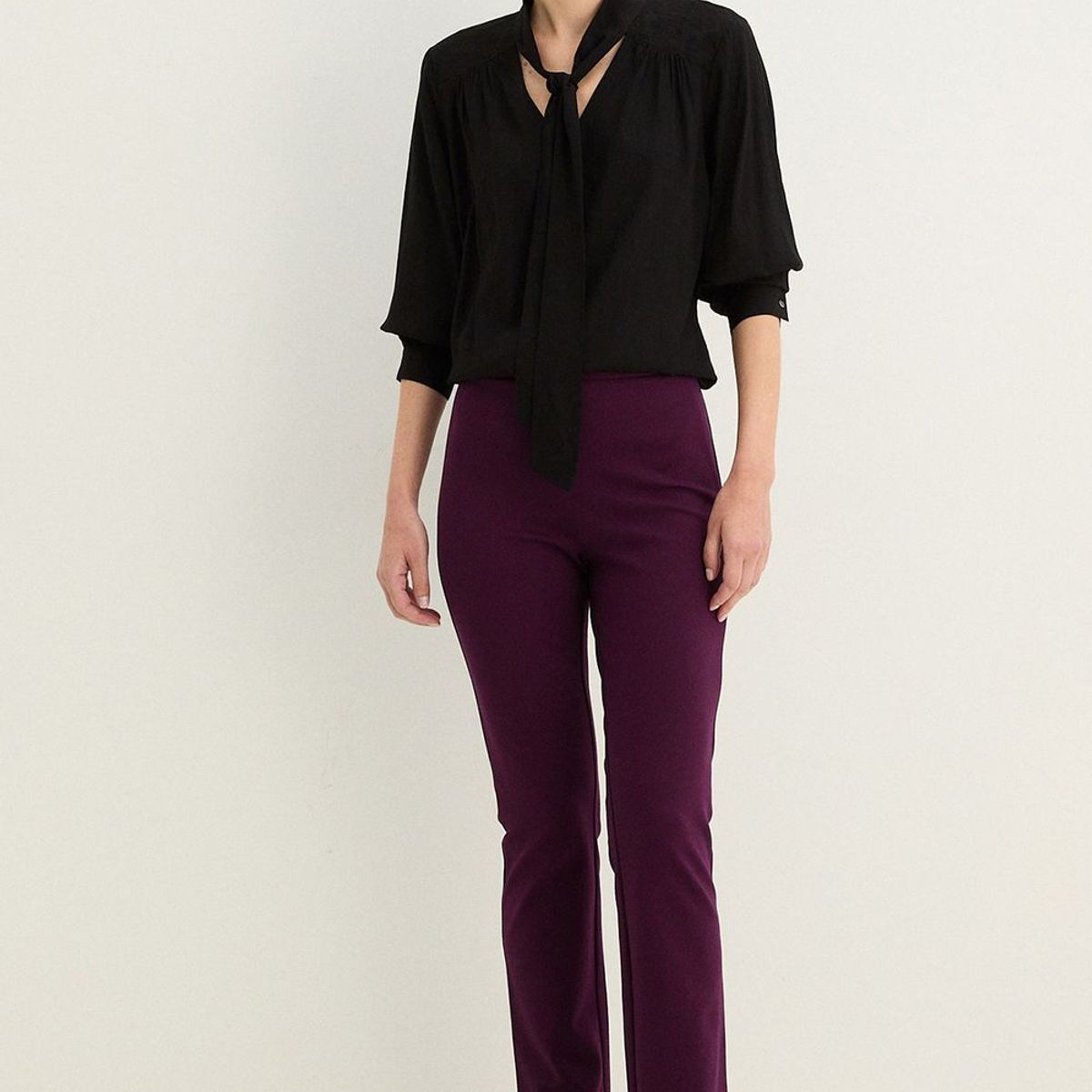 MA GRIFFE - Blusa Manga Larga Negro Mujer Magriffe