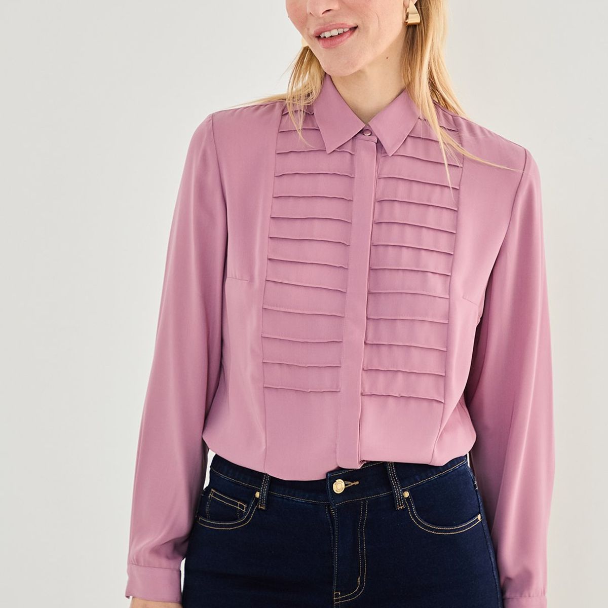 MA GRIFFE - Blusa Manga Larga Rosado Mujer Magriffe