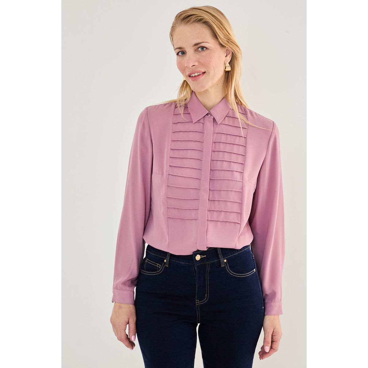 MA GRIFFE - Blusa Manga Larga Rosado Mujer Magriffe