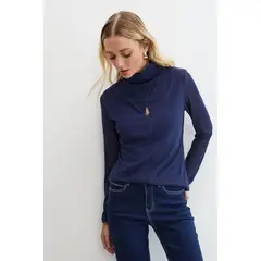 ASH - Polera Manga Larga Azulino Mujer