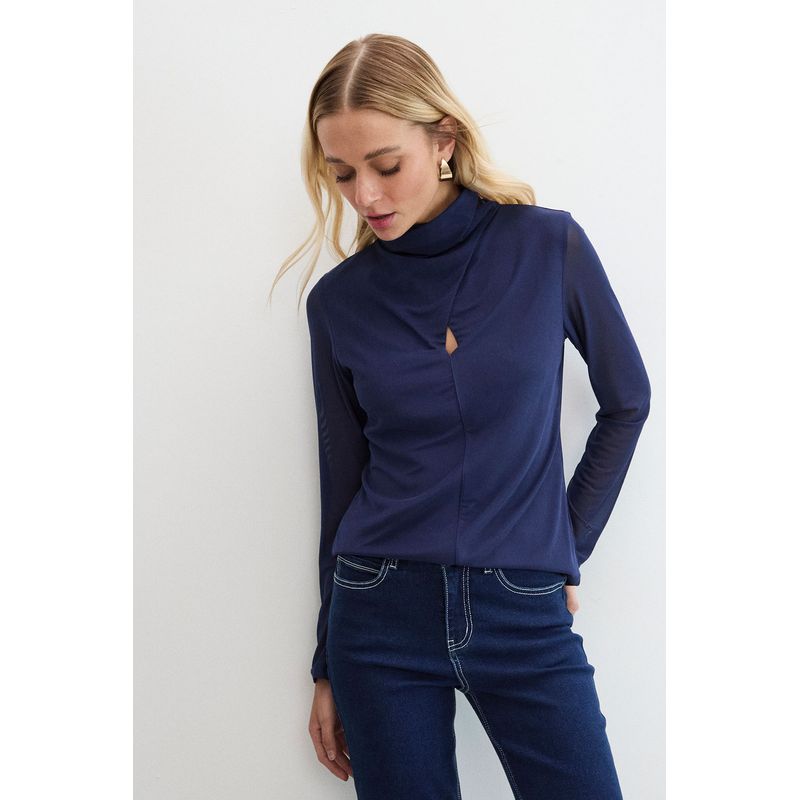 ASH - Polera Manga Larga Azulino Mujer Ash