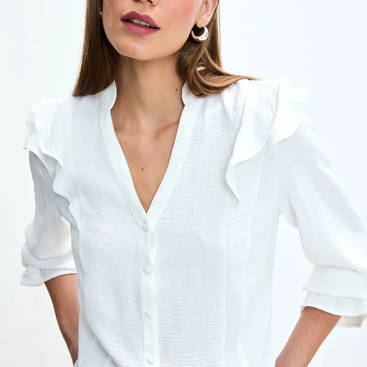 IO - Blusa Manga Larga Crudo Mujer Io