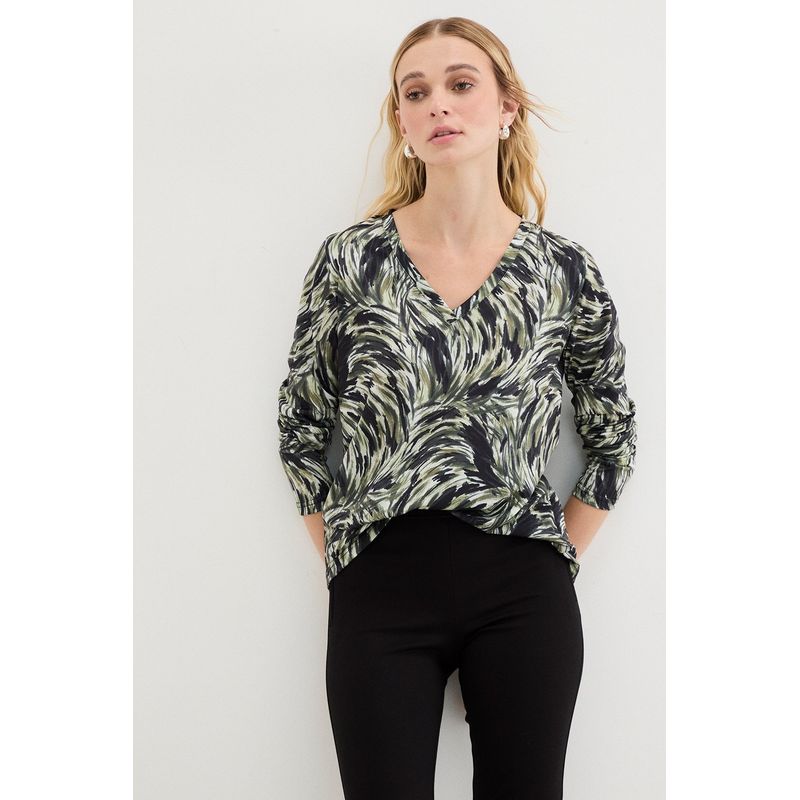 ASH - Polera Manga Larga Verde Musgo Mujer Ash