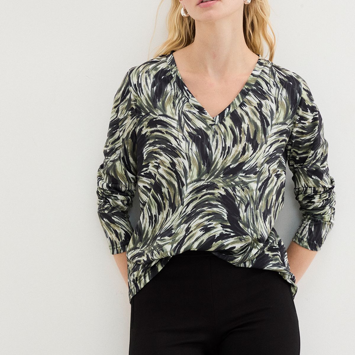 ASH - Polera Manga Larga Verde Musgo Mujer Ash
