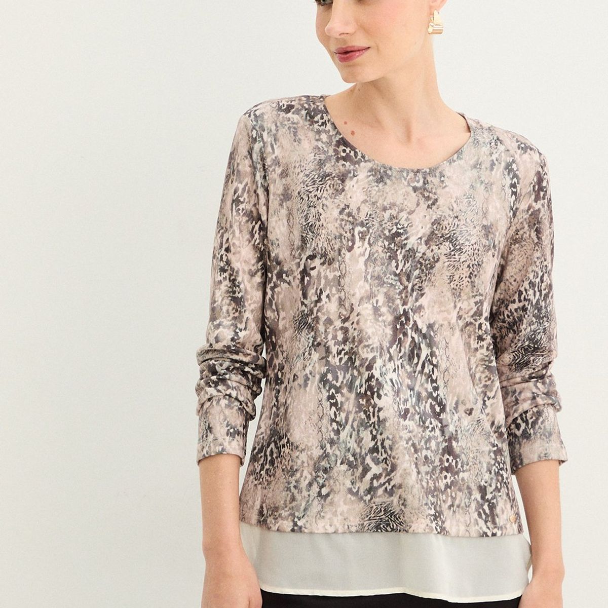 MA GRIFFE - Polera Manga Larga Crudo Mujer Magriffe