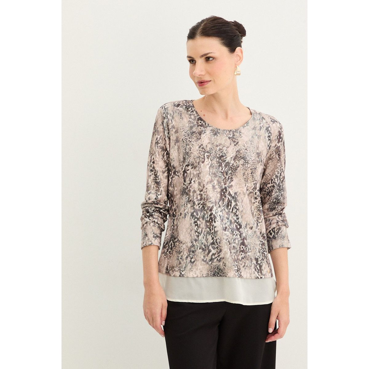 MA GRIFFE - Polera Manga Larga Crudo Mujer Magriffe