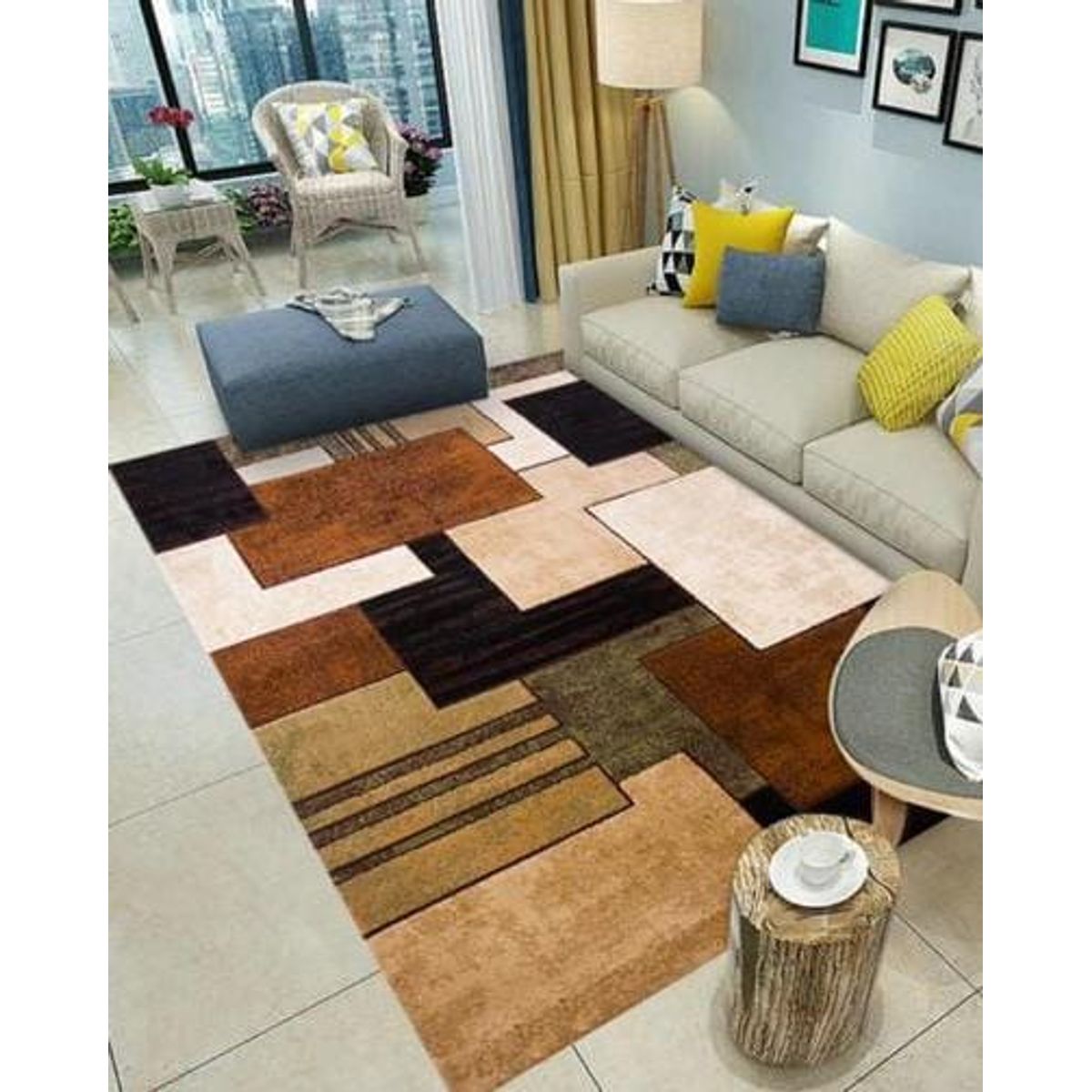 GENERICO - ALFOMBRAS RECTANGULAR CON DISEÑO 200X240 CM ILUSION 3D