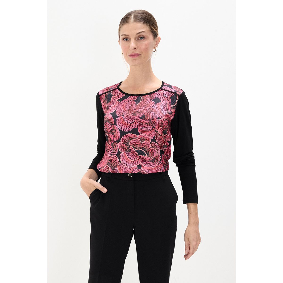 MA GRIFFE - Polera Manga Larga Negro Mujer Magriffe