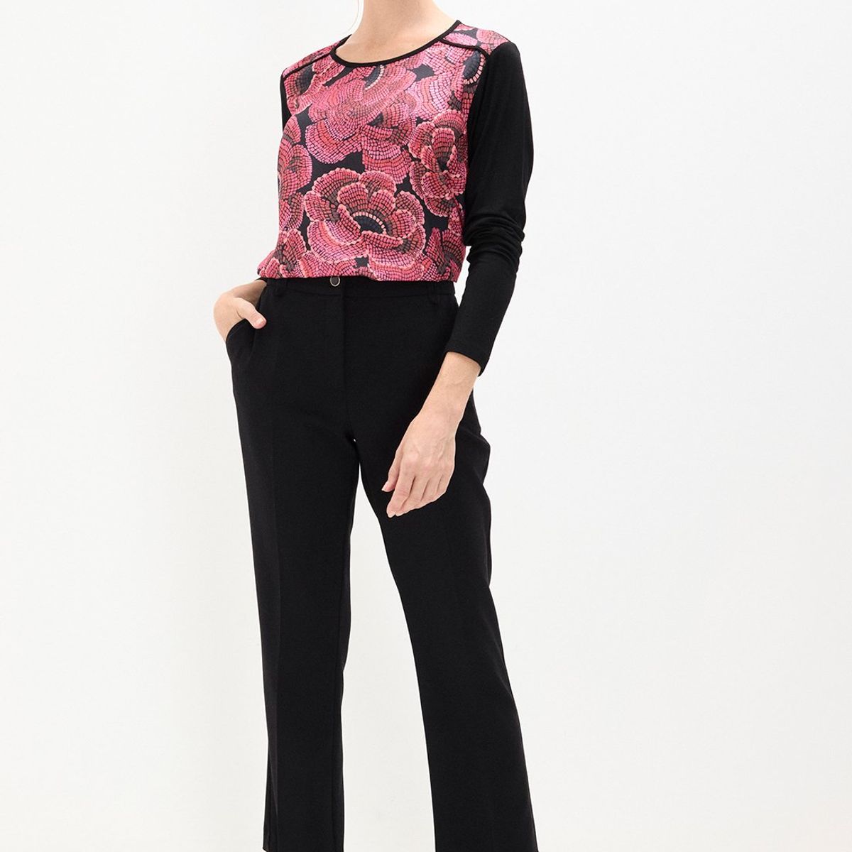 MA GRIFFE - Polera Manga Larga Negro Mujer Magriffe