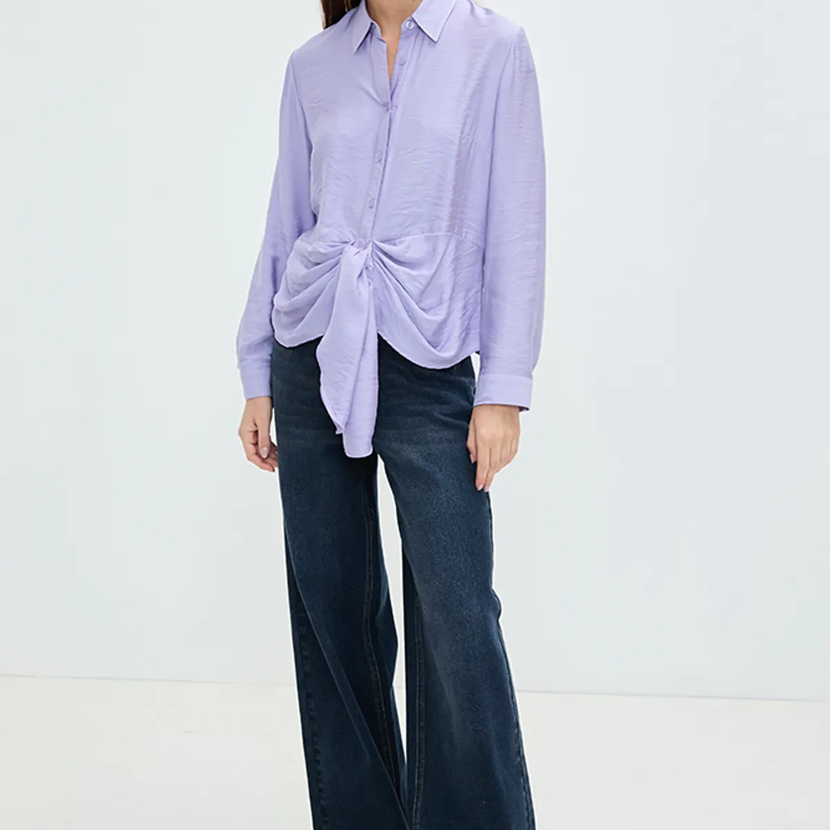 IO - Blusa Manga Larga Lila Medio Mujer Io