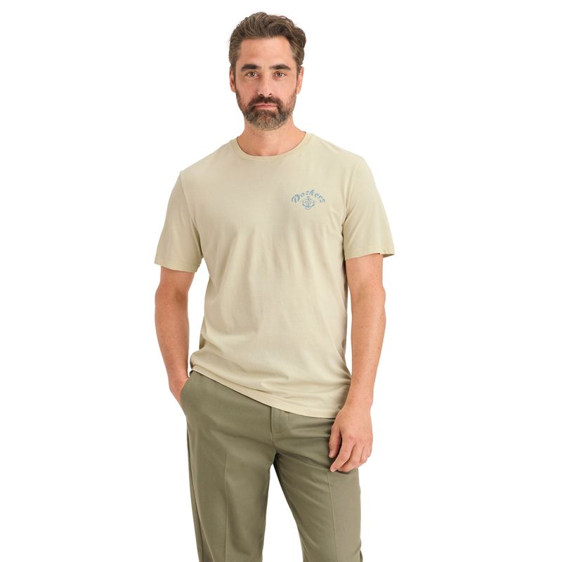 DOCKERS - Polera Hombre Graphic Tee Slim Fit Beige Dockers