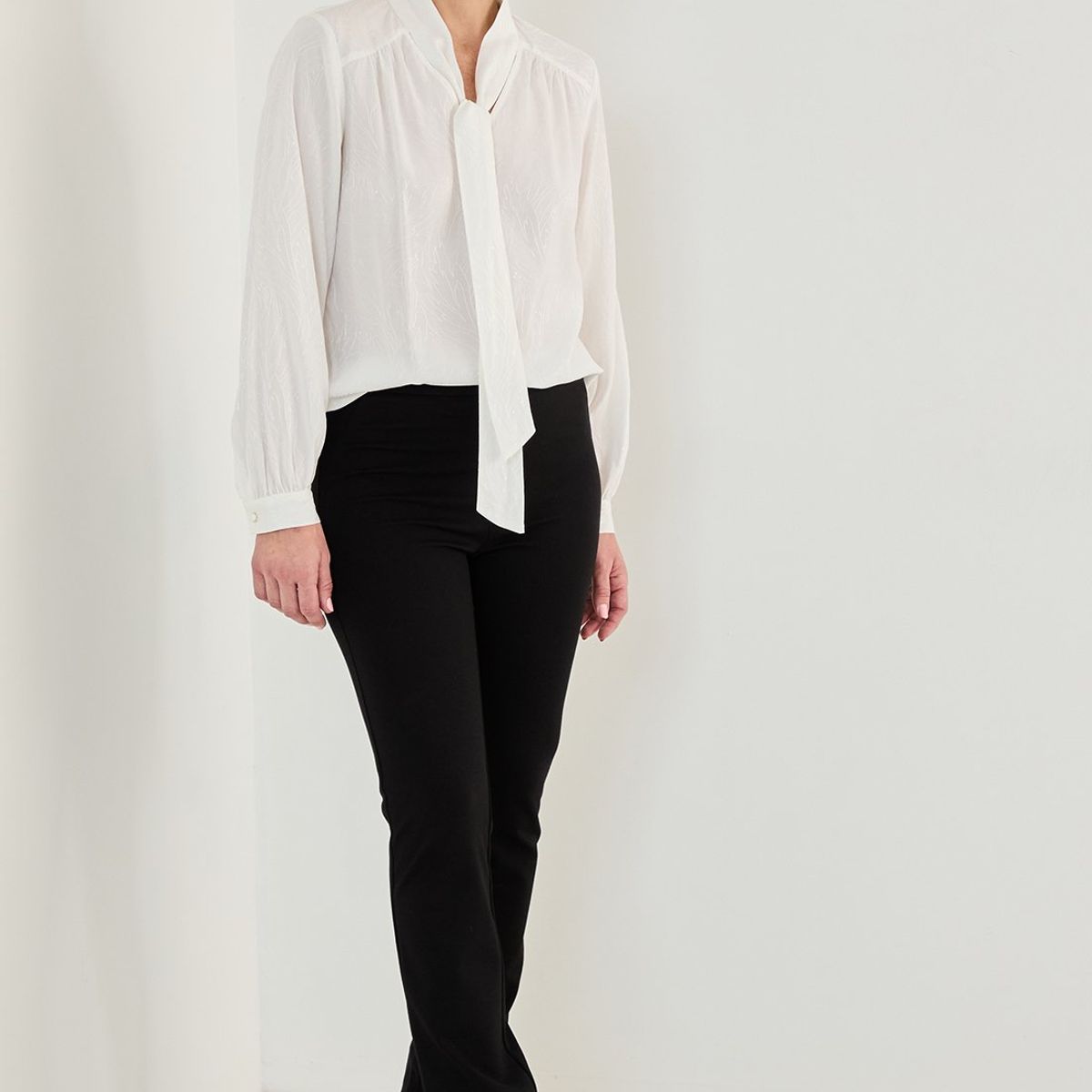 MA GRIFFE - Blusa Manga Larga Crudo Mujer Magriffe