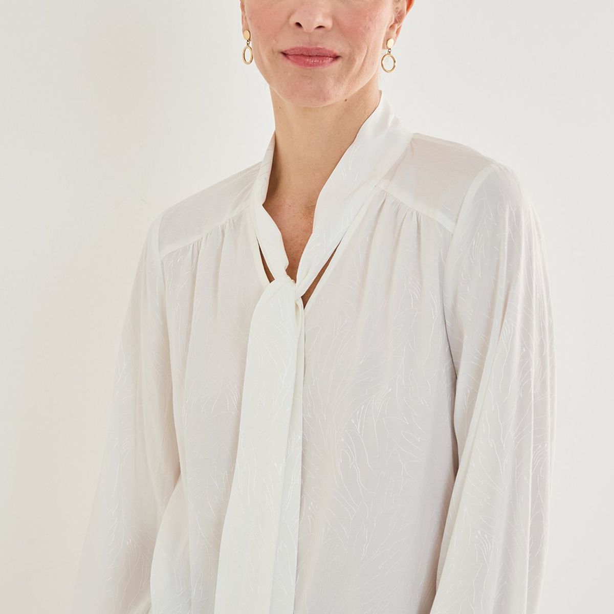 MA GRIFFE - Blusa Manga Larga Crudo Mujer Magriffe