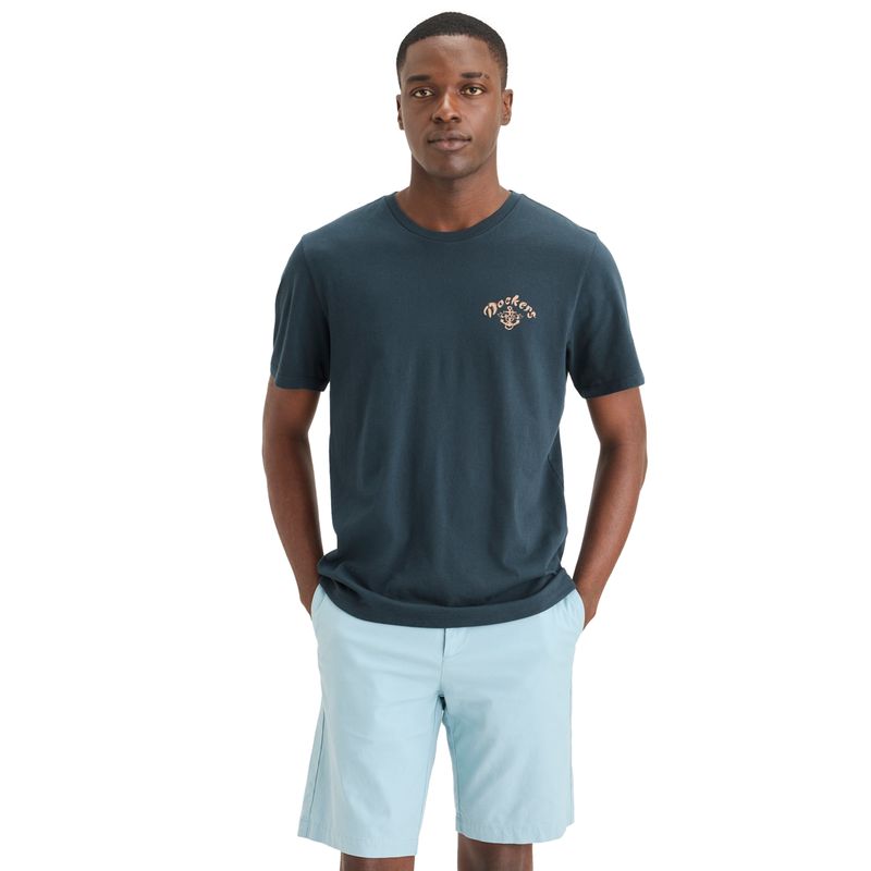 DOCKERS - Polera Hombre Graphic Tee Slim Fit Azul Dockers