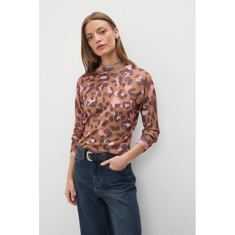 IO - Polera Manga Larga Beige Mujer Io