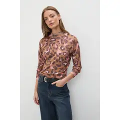 IO - Polera Manga Larga Beige Mujer