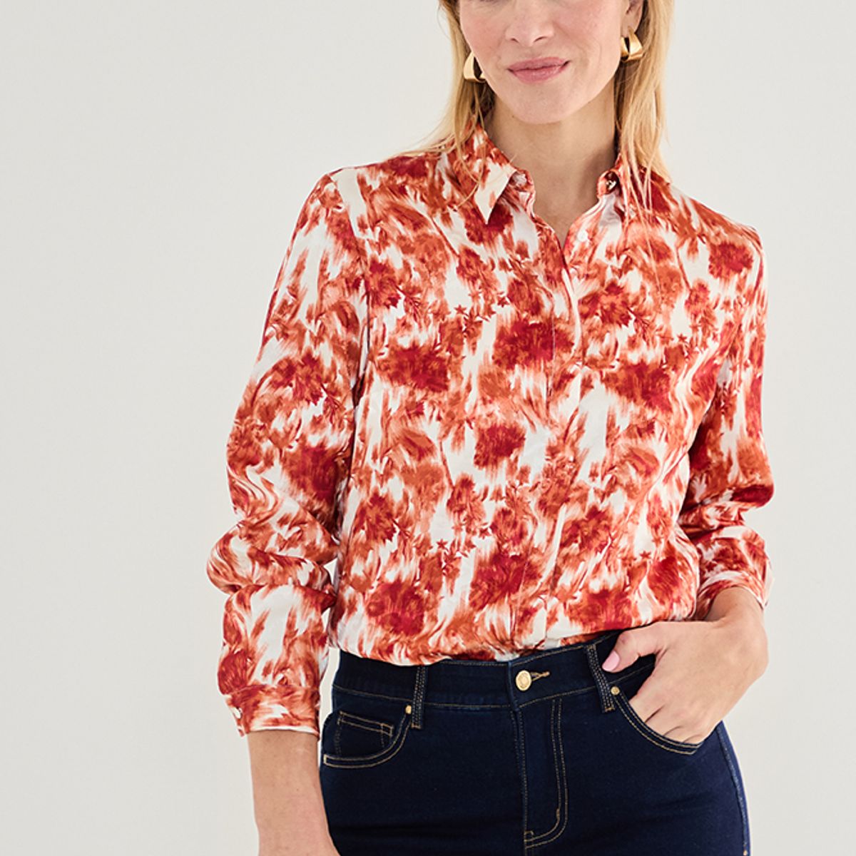 MA GRIFFE - Blusa Manga Larga Crudo Mujer Magriffe