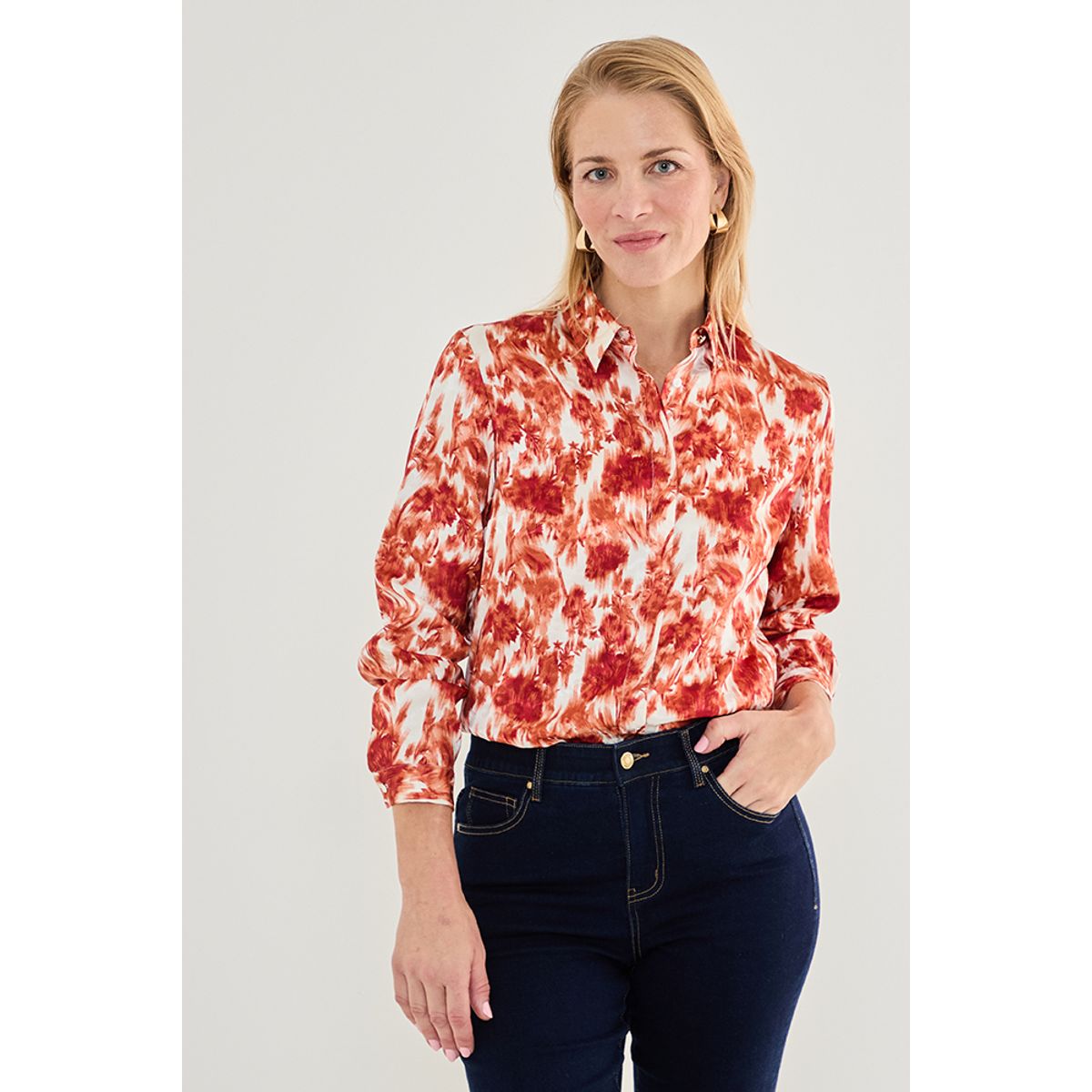 MA GRIFFE - Blusa Manga Larga Crudo Mujer Magriffe