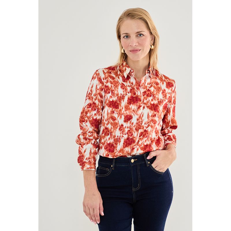 MA GRIFFE - Blusa Manga Larga Crudo Mujer Magriffe