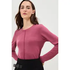 IO - Polera Manga Larga Burdeo Mujer