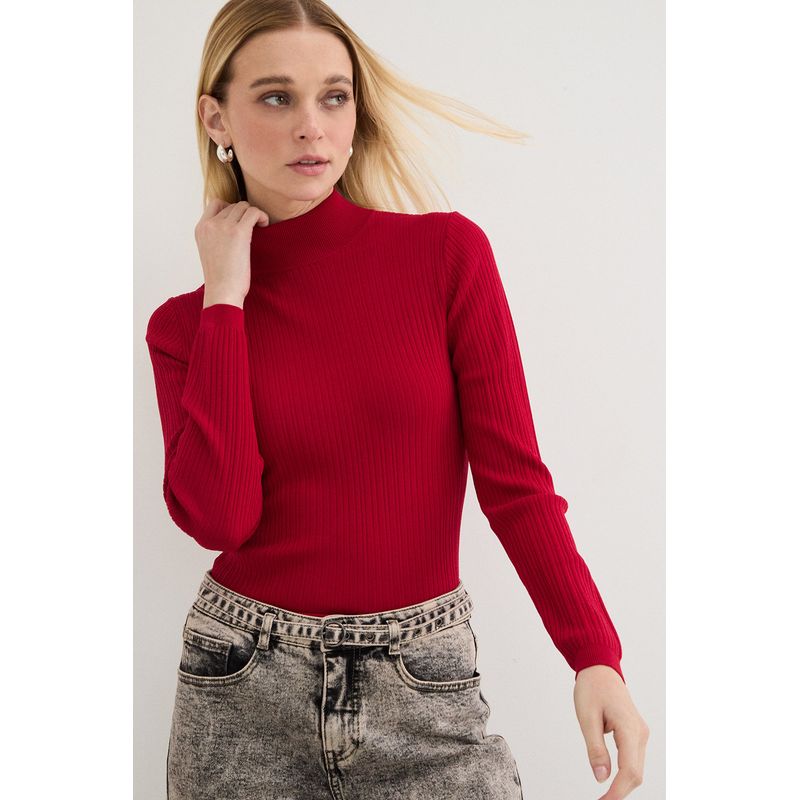 ASH - Polera Manga Larga Rojo Mujer Ash