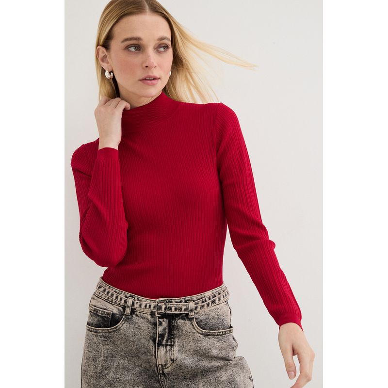 ASH - Polera Manga Larga Rojo Mujer Ash