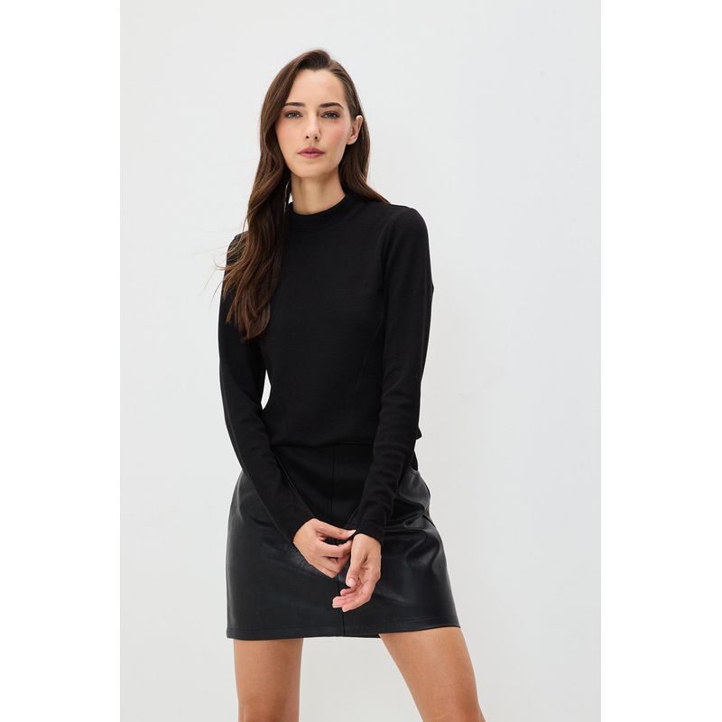 IO - Polera Manga Larga Negro Mujer Io