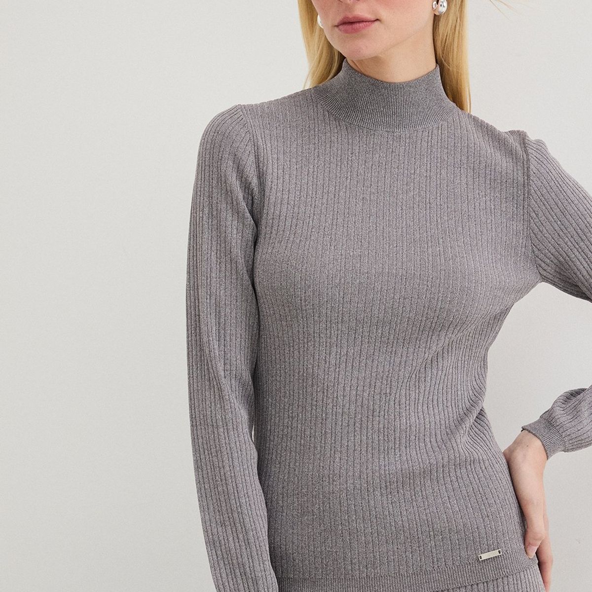 ASH - Polera Manga Larga Gris Marengo Mujer Ash