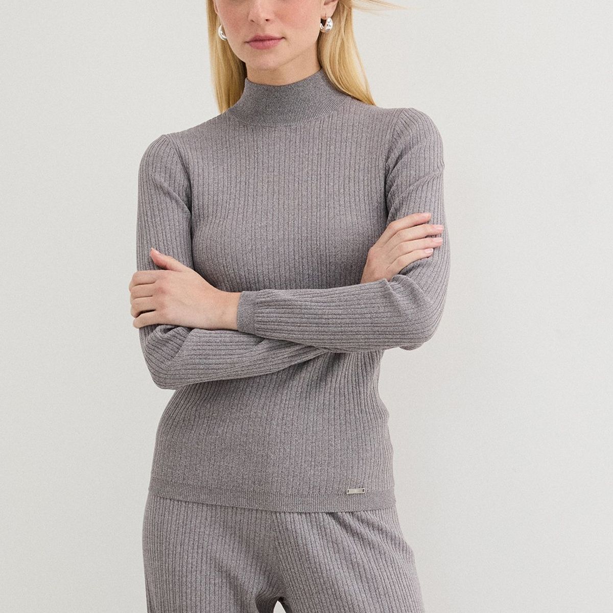 ASH - Polera Manga Larga Gris Marengo Mujer Ash