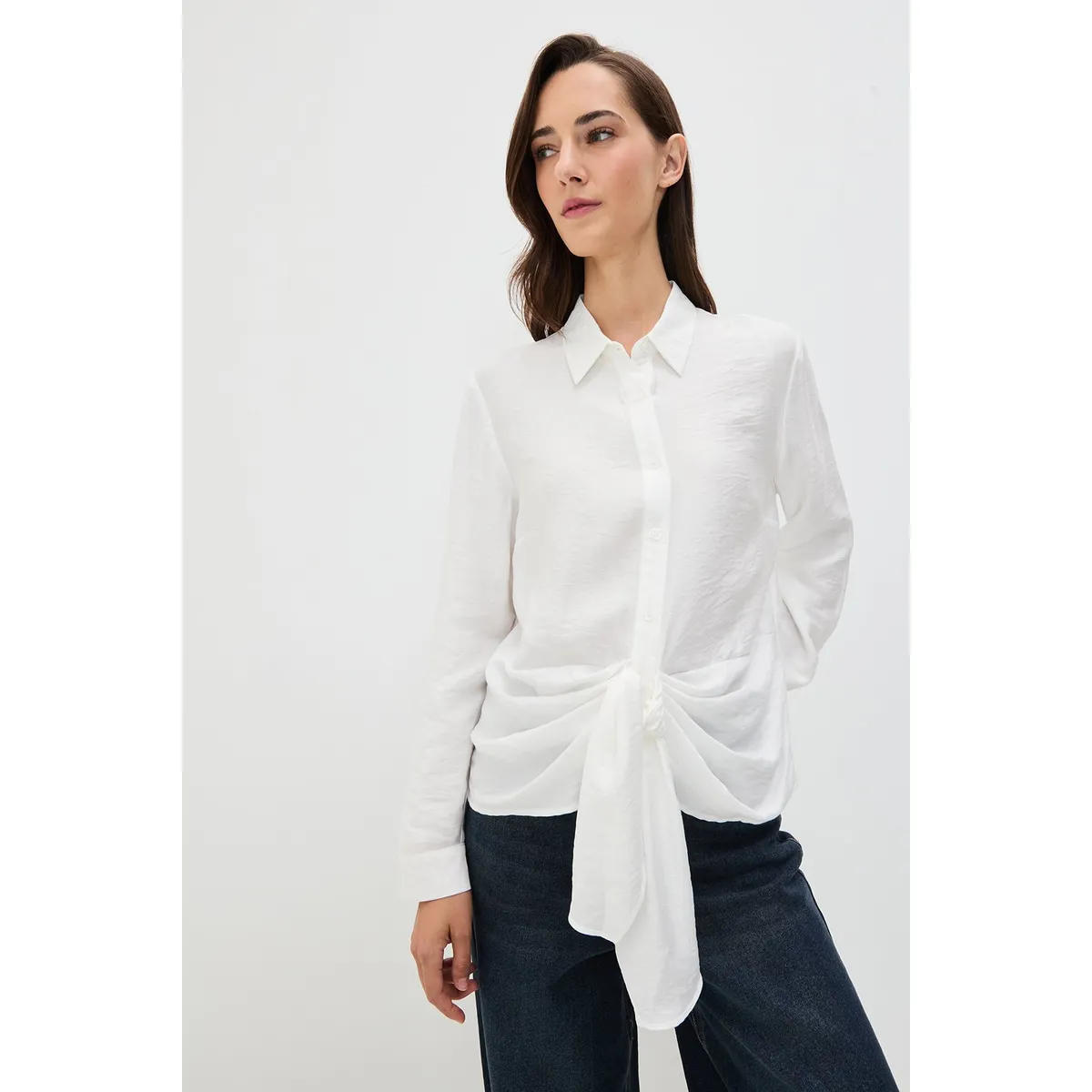 IO - Blusa Manga Larga Crudo Mujer Io