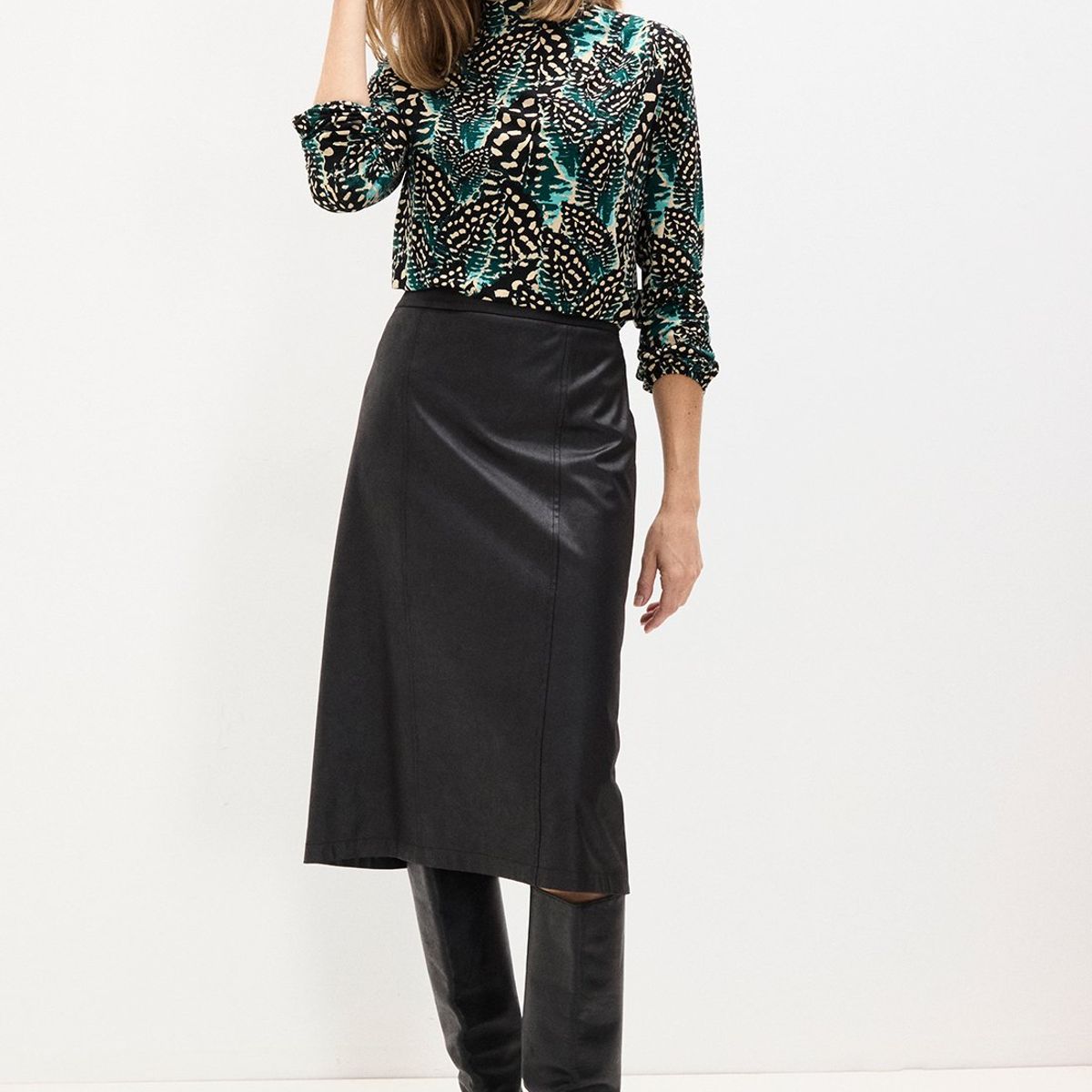 MA GRIFFE - Falda Larga Negro Mujer Magriffe