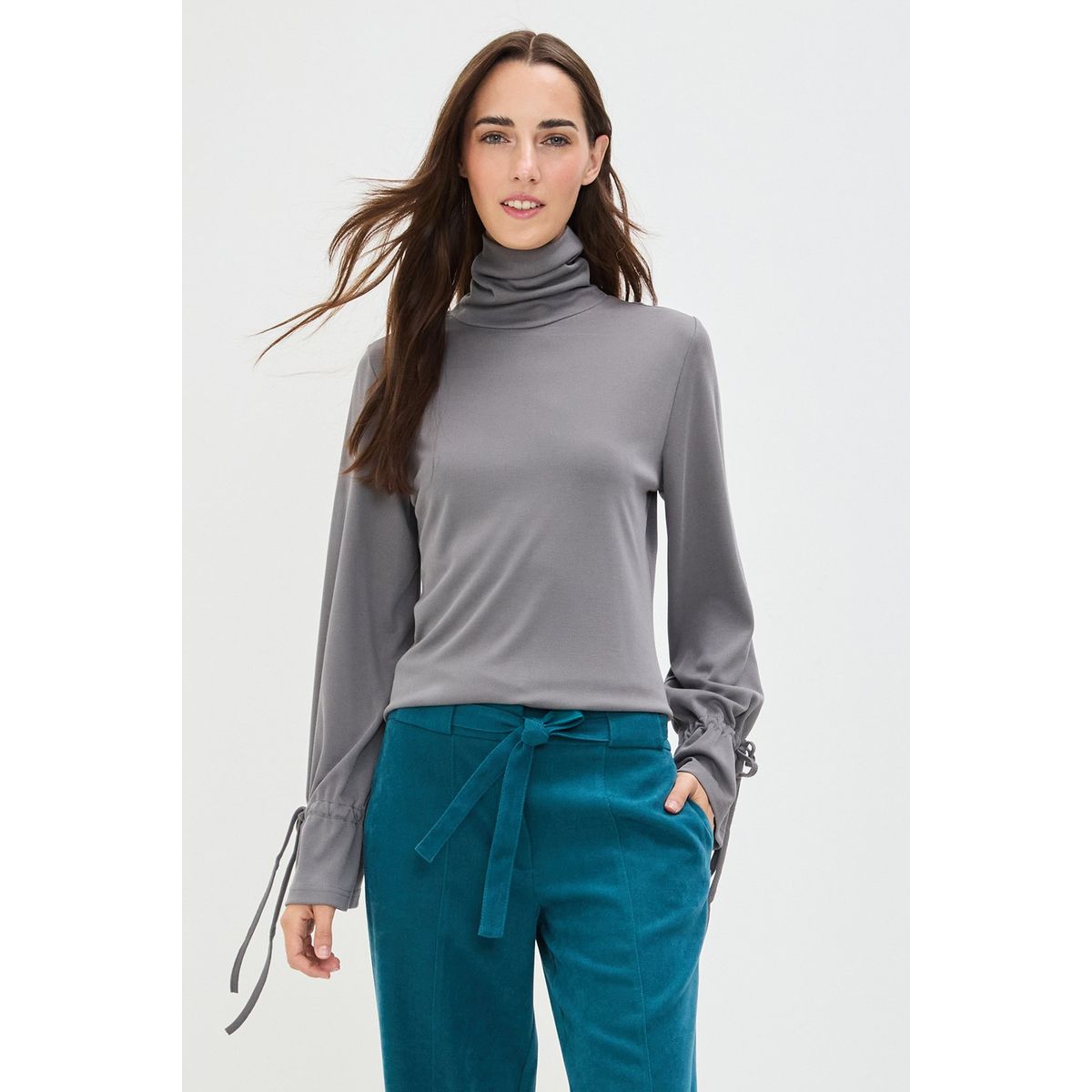 IO - Polera Manga Larga Gris Marengo Mujer Io