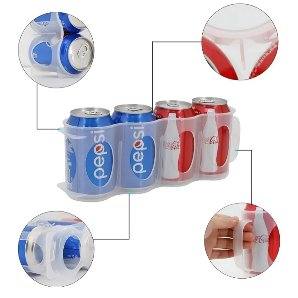 OEM - Soporte Organizador de 4 latas Botellas para nevera