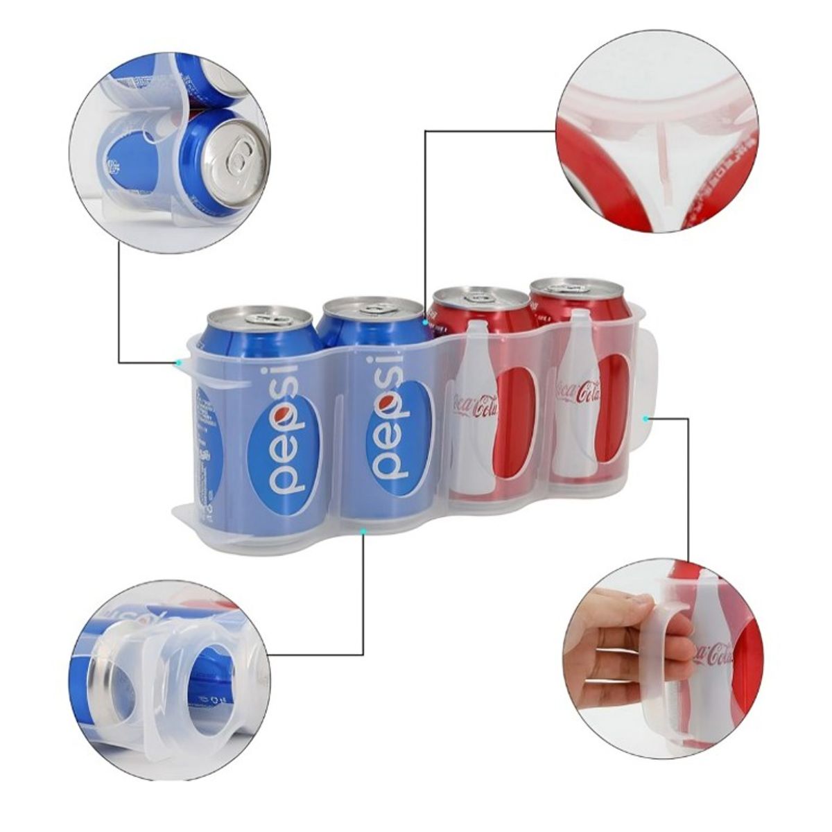 OEM - Soporte Organizador de 4 latas Botellas para nevera