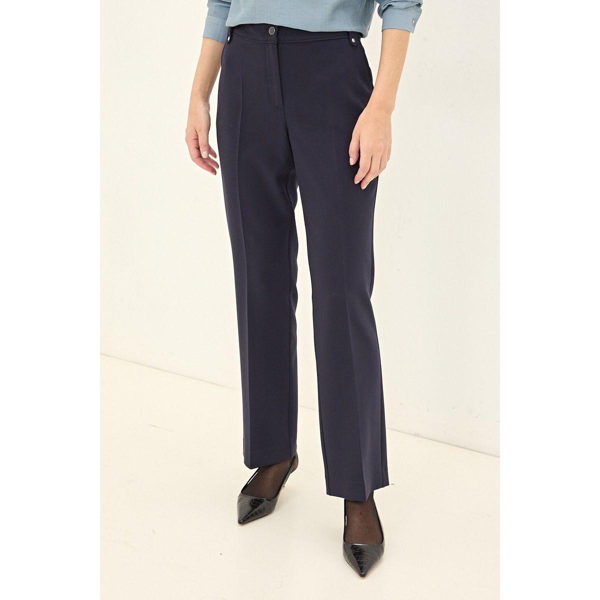 MA GRIFFE - Pantalon Azul Marino Mujer Magriffe