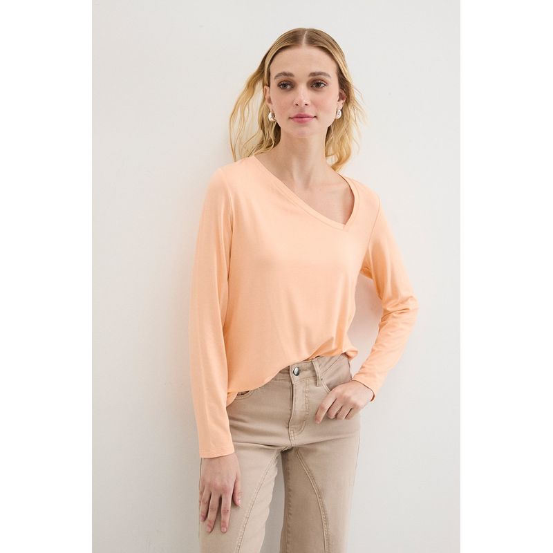 ASH - Polera Manga Larga Damasco Mujer Ash